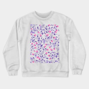 Floral doodles pink and violet Crewneck Sweatshirt